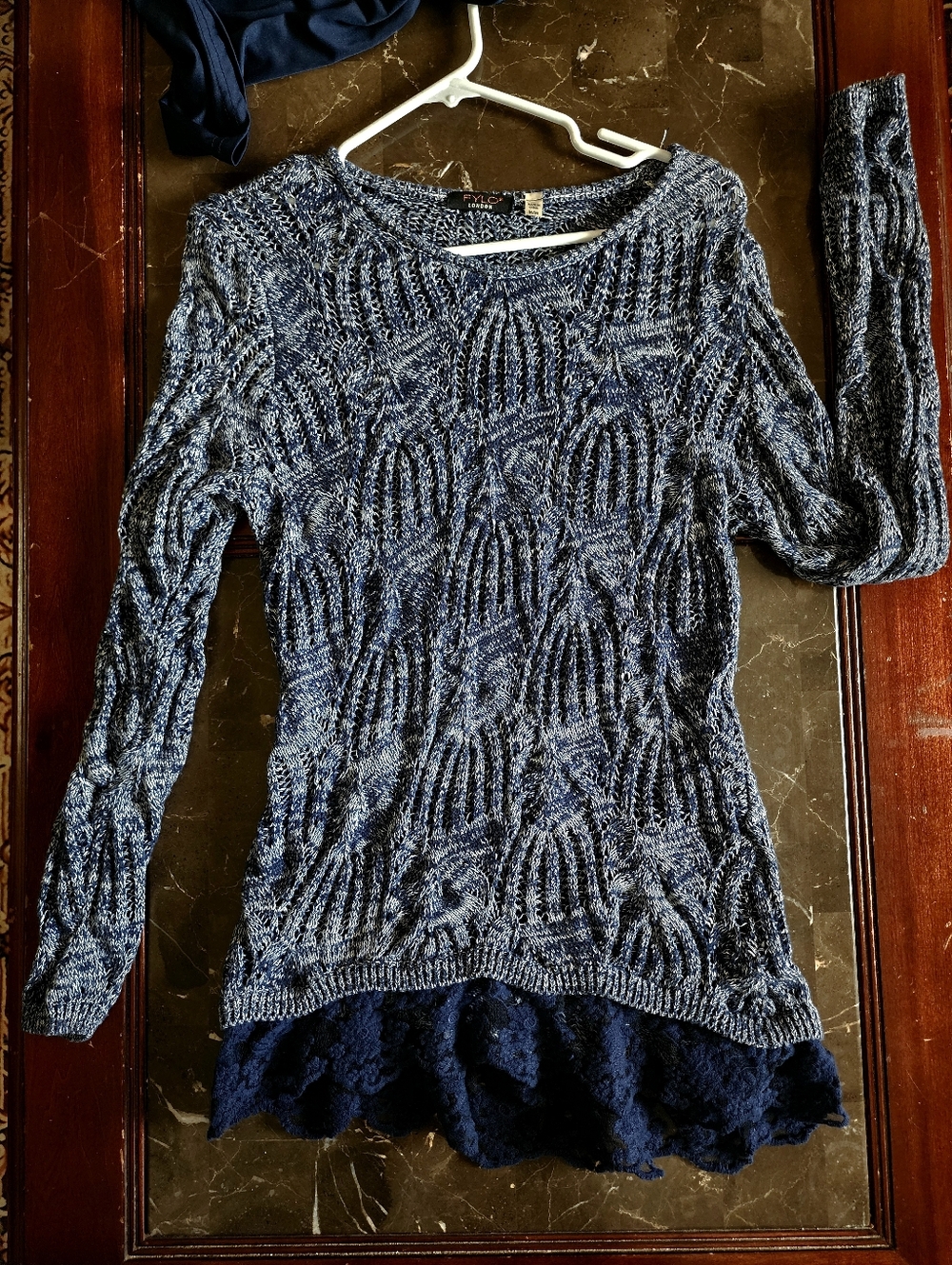 FYLO Medium Navy Scoop Neck Sweater Dress Tank Top